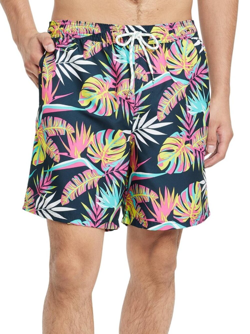 NWT Original Use Mens 7" Parrotdise Swim Trunks 89566957 Navy Blue S